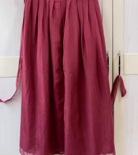 白菜汉服兰若庭朱墨下裙m码红裙齐腰裙魏晋风...