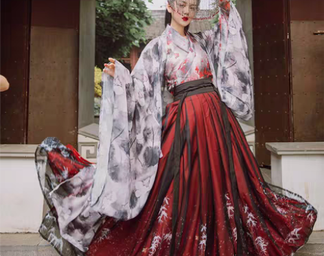 转卖言然原创 墨染 汉服魏晋风广袖交领襦裙...