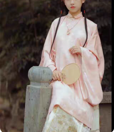 转卖兰若庭汉服  长袄 立领 明制 粉M码...