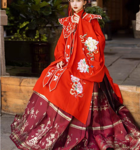 包邮【玉术】【花嫁】玉术汉服女花嫁织金马面...
