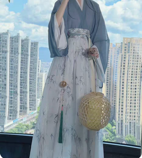 出/换:月上繁华原创南北朝汉服【竹音】 蓝...