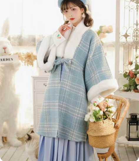 包邮全新未拆玉术蓝披风L码 90左右胸围合...