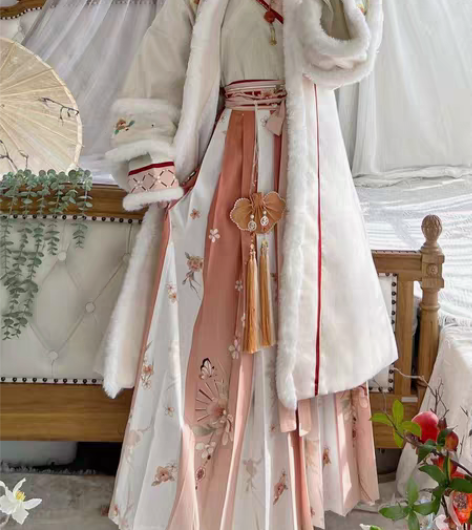 包邮茗月萱原创[芙蓉]冬款宋制汉服女对襟长...