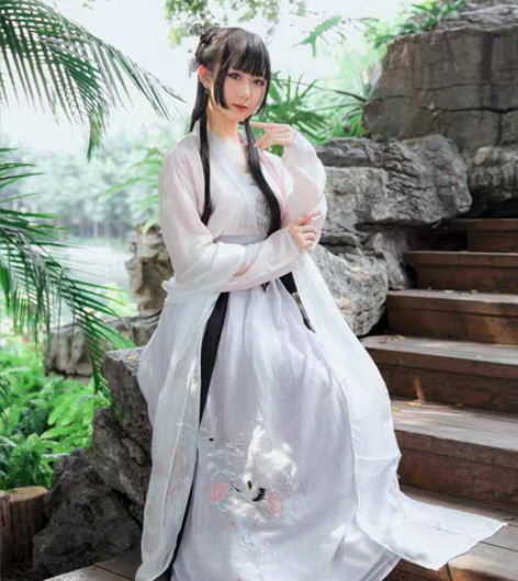 包邮汉璃原创传统汉服对襟襦裙齐腰刺绣日常非...