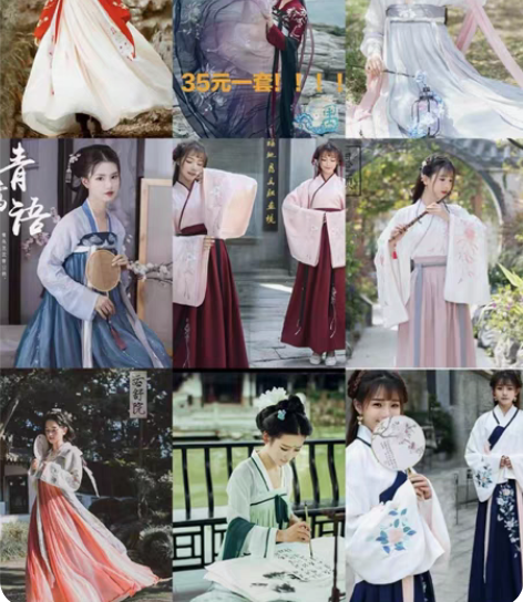 南宁汉服出租 服装9成新，租金35一套，押...