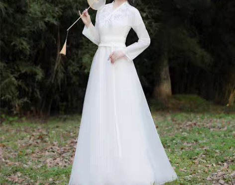 转卖古装白色汉服女飘逸超仙气襦裙原创正品中...