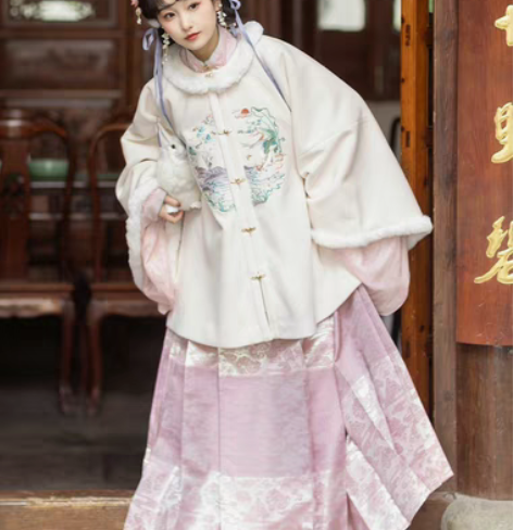 包邮全新带吊牌 明镜华服【鹿鹭同春】鹭鹿刺...