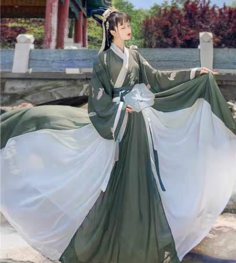 汉旭长安故里汉服女齐腰襦裙晋制交领三件套一...
