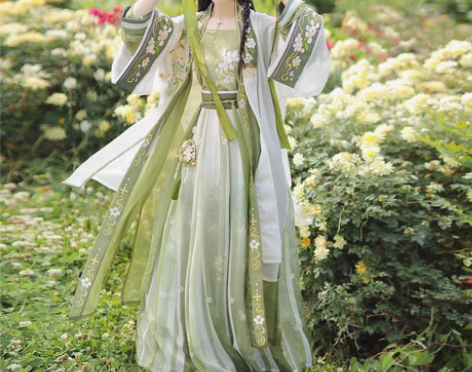 包邮女士宋制汉服女中国风对襟长褙子齐腰襦裙...