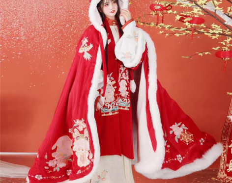 转卖汉旭2022斗篷汉服女长款加绒加厚保暖...