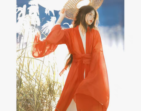 转卖汉服女红色古装中国风超仙气飘逸广袖襦裙...