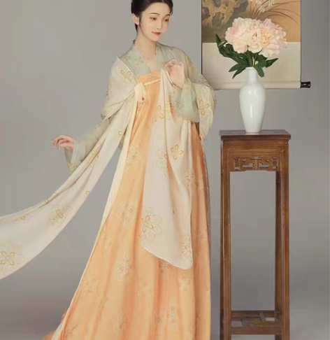 柒邑【忆长安】汉服女原创唐风齐胸衫裙复原印...