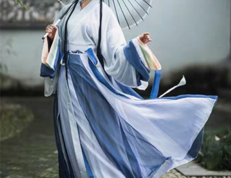 转卖柒邑雲裳诉汉服女正品原创白菜交领晋制齐...
