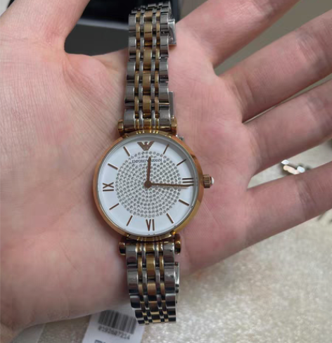 狂飙大嫂同款，阿玛尼满天星手表，玫瑰金色，...