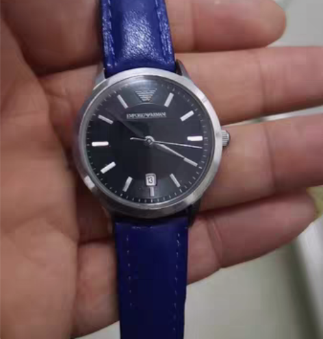 阿玛尼黑盘小女表31表盘六点位单日历走时精...