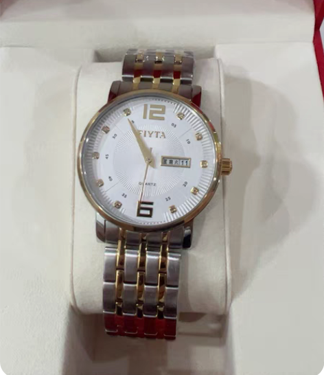 飞亚达  经典系列间金钢带 带日历经典石英...