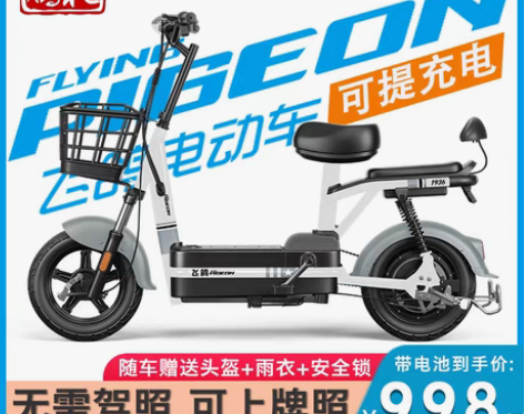 转卖飞鸽电动车新国标电动车自行车亲子代步电...