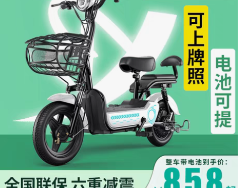 玐玥新款电动车男女通勤电瓶车轻便亲子小型电...