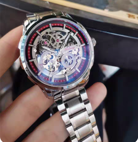 包邮瑞士爆款陀飞轮镂空机械表手表男士皮带防...