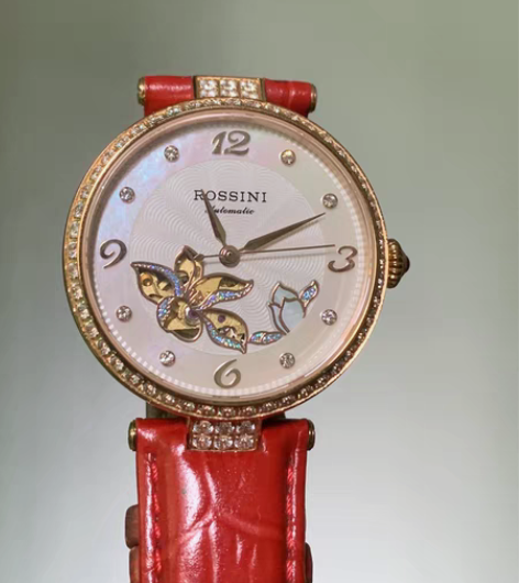 包邮罗西尼女机械表6762 皮带款 九成新...