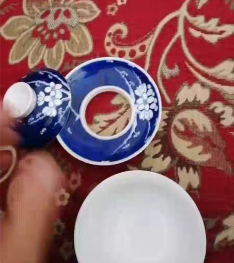 包邮现代瓷器，冰梅盖碗 景德镇某著名窑口试...