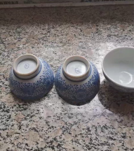 包邮青花小茶杯高度50口径70日本回流的特...