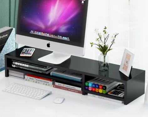 转卖加长双层电脑大显示器增高架办公桌上整理...