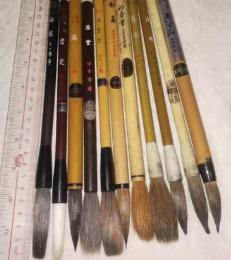 日本毛笔一组11支低出不拆#老毛笔 实价。...