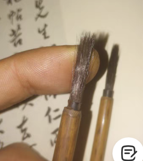 老毛笔日本  纯料黑山马两支实价   凤眼...