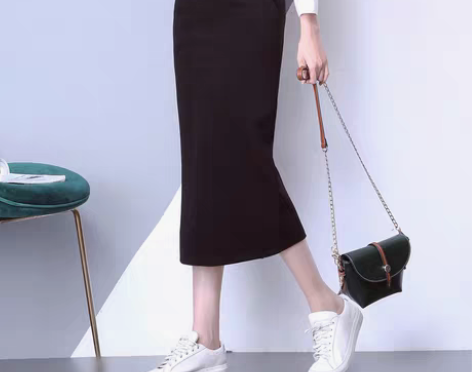 转卖毛呢裙女秋冬半身裙中长款松紧高腰一步裙...