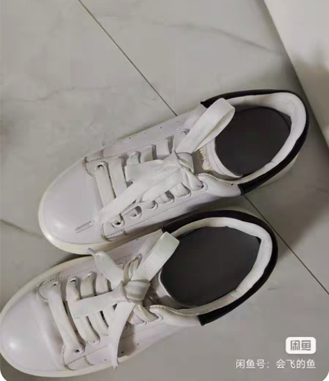 包邮真皮麦昆小白鞋，黑尾麦昆鞋。板鞋。38...