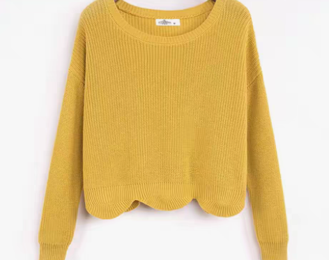 转卖诗曼朵2017春季薄款宽松毛衣下摆波浪...