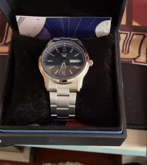 包邮全新仅拆封精工5号蓝色表盘自动上链机械...