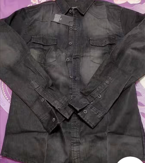 包邮全新男士复古长袖牛仔衬衫断码清货 潮流...