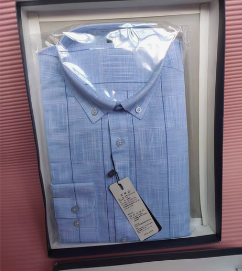 包邮「全新包邮」威曼龙男士全棉蓝色格纹衬衫...