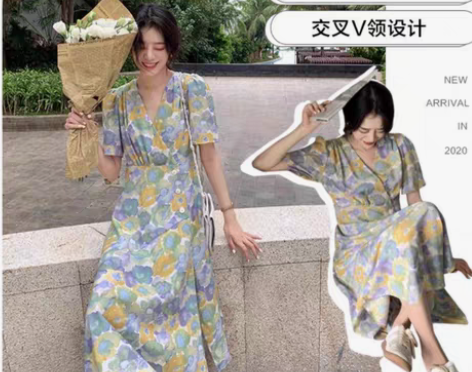 转卖【浮游花园】你是人间四月天！法式碎花裙...