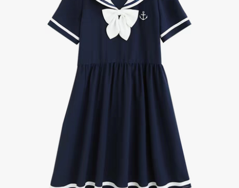 转卖海军风连衣裙夏短袖jk水手服日系学院风...
