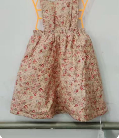 沐丸家～碎花ins风裙摆夹薄棉背带裙 薄棉...