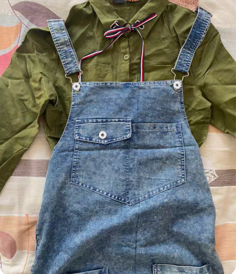 森系 背带裙 衬衫 搬家 开学 急出 真的...