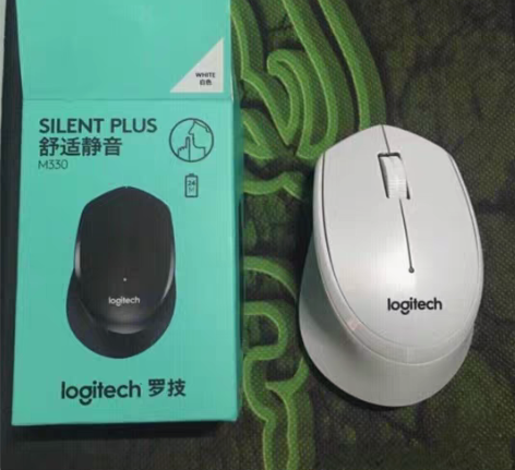 罗技 M330 无线静音鼠标 黑灰白三色可...