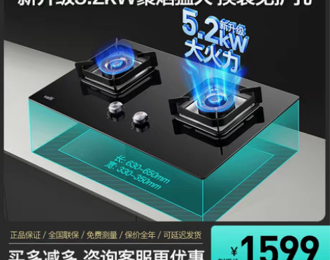 华帝燃气灶i10089B煤气灶双灶家用天然...