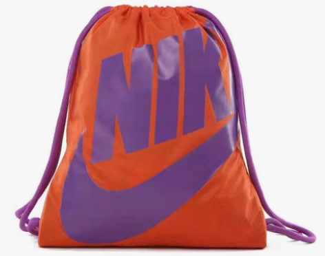 包邮橘色耐克束口袋桔色抽绳包学生书包防水抽...