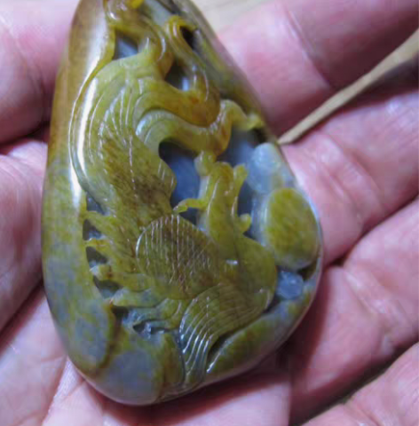 和田籽料原石精雕红日凤凰ys17-39 规...