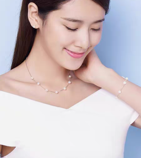 包邮京润珍珠项链倾城之恋7-8mm白色92...