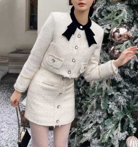 小香风套装 两件套小香风套装编织女 冬季高...