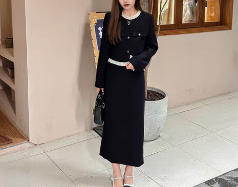 小香风套装女春秋2023新款小个子高级感小...