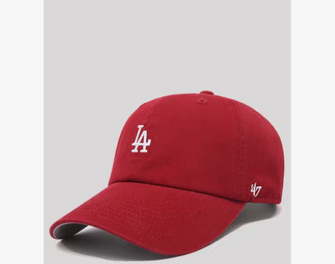 47brand帽子显脸小深红色ny鸭舌帽l...