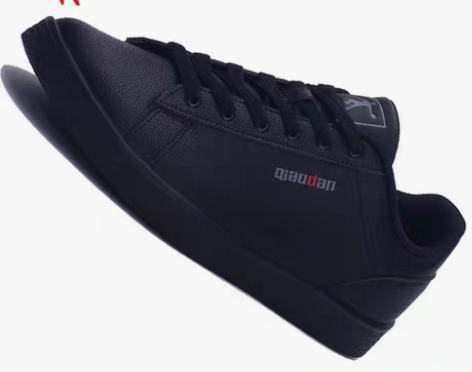 乔丹板鞋 板鞋男鞋全黑色学生经典皮面平底休...