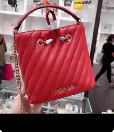 MK女包2022新款Suri小香风羊皮菱格...