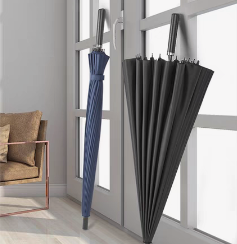 包邮超大雨伞半自动12骨折叠雨伞黑胶晴雨两...